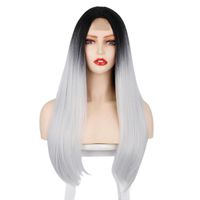 Wig European And American Ladies Wig Long Straight Hair High-temperature Fiber Synthetic Wigs Small Lace Wig Wig One Piece Dropshipping main image 6