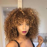 Fashion Ladies Chemical Fiber Wig Golden Wig Small Curly Short Curly Hair Chemical Fiber Headgear main image 1