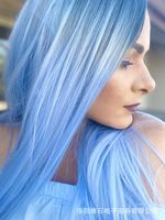 Außenhandel Spot Modetrend Perücken Damen Langes Glattes Haar Blau Lange Gerade Perücken Spot Grenz Überschreiten Des main image 3