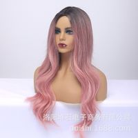 Wig European And American Ladies Wig Medium Gradient Long Curly Hair Wig Chemical Fiber Big Wave Wig Wigs main image 3