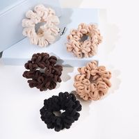 Autumn And Winter Plush Hair Band Women's Pleated Beard Edge Velvet Elastic Wide Rubber Band Ins Hair Rope Rubber Band Simple Hairtie main image 3