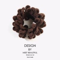 Autumn And Winter Plush Hair Band Women's Pleated Beard Edge Velvet Elastic Wide Rubber Band Ins Hair Rope Rubber Band Simple Hairtie main image 1