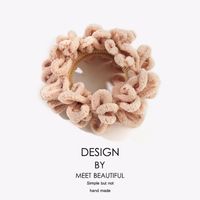 Autumn And Winter Plush Hair Band Women's Pleated Beard Edge Velvet Elastic Wide Rubber Band Ins Hair Rope Rubber Band Simple Hairtie main image 5