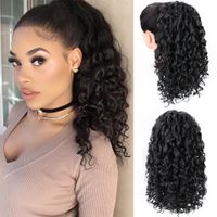 European And American Wave Small Curly Wig Piece Chemical Fiber Wig Female Stretch Mesh Ponytail sku image 1