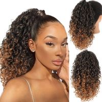 European And American Wave Small Curly Wig Piece Chemical Fiber Wig Female Stretch Mesh Ponytail sku image 3