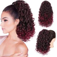 European And American Wave Small Curly Wig Piece Chemical Fiber Wig Female Stretch Mesh Ponytail sku image 6