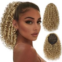 European And American Wave Small Curly Wig Piece Chemical Fiber Wig Female Stretch Mesh Ponytail sku image 8