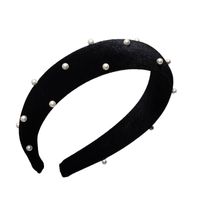 Black Velvet Headband Pearls Headband Retro Korean Headdress Wholesale main image 6