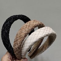 Hair Band Woolen Classic Style Sponge High Skull Hairpin Korean Elegant Socialite Temperament Outing Retro Autumn And Winter Hair Accessories main image 1