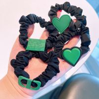 Fashionable Green Retro Ins Head Rope Hair Ring main image 3