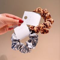 Korean Style Retro Milk Tea Color Letters Musical Notes Cotton Folds Hair Ring Hair Accessories main image 6