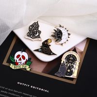 New Oil Drop Brooch Creative Skull Badge Personality Magic Star Metal Brooch Badge Accessories main image 1
