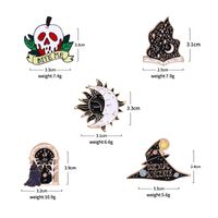 New Oil Drop Brooch Creative Skull Badge Personality Magic Star Metal Brooch Badge Accessories main image 4