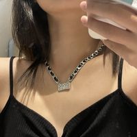 Design Retro Leather Alloy Small Bag Pendant Necklace Female Personality Simple Hong Kong Style S Blogger Clavicle Chain Fashion main image 4
