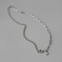 Men And Women Couple Necklace Clavicle Chain Adjustable Silver Non-fading Titanium Steel main image 5