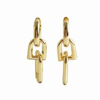European And American Buckle Earrings High-grade Cold Style Metal Special-interest Design Celi Joint Earrings Electroplated Real Gold Earrings main image 6