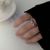 Korean Zircon Ring Light Luxury Personality Open Index Finger Ring Adjustable Ring main image 1