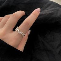 Korean Zircon Ring Light Luxury Personality Open Index Finger Ring Adjustable Ring main image 3