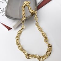 Pig Nose Necklace European And American Beauty Bloggers Same Fashion Personality All-match Twin Punk Retro Clavicle Chain Electroplated Real Gold main image 3