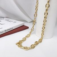 Pig Nose Necklace European And American Beauty Bloggers Same Fashion Personality All-match Twin Punk Retro Clavicle Chain Electroplated Real Gold main image 4