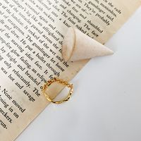 Retro Texture Personalized Fashion Chain Index Finger Ring Electroplating Real Gold Ring main image 3
