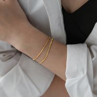 Cross-border Hot Selling Flat Snake Bone Bracelet European And American Ins Internet-famous And Vintage Simple All-match Chain Wristband Bracelet Gold Plated main image 1