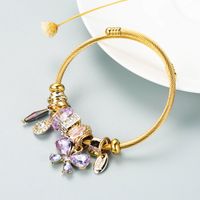 Wholesale Jewelry Fashion Alloy Rhinestone Rhinestones Glass 14K Gold Plated Plating Bracelets sku image 2