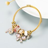 Wholesale Jewelry Fashion Alloy Rhinestone Rhinestones Glass 14K Gold Plated Plating Bracelets sku image 4