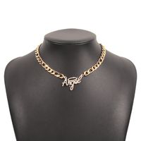 Fashion Thick Chain Necklace Simple Single Layer Necklace Full Rhinestone Retro Necklace sku image 1