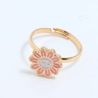 Simple Cartoon Ring Korean Fashion Temperament Trend Adjustable Smiling Face Flower Ring sku image 1