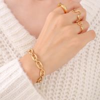 Simple Geometric Metal Element Necklace Titanium Steel 18k Gold Bracelet Jewelry Wholesale sku image 2