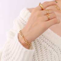Simple Geometric Metal Element Necklace Titanium Steel 18k Gold Bracelet Jewelry Wholesale sku image 3