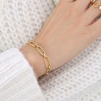 Simple Geometric Metal Element Necklace Titanium Steel 18k Gold Bracelet Jewelry Wholesale sku image 5