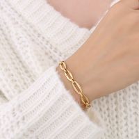 Simple Geometric Metal Element Necklace Titanium Steel 18k Gold Bracelet Jewelry Wholesale sku image 7