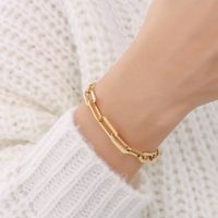 Simple Geometric Metal Element Necklace Titanium Steel 18k Gold Bracelet Jewelry Wholesale sku image 8