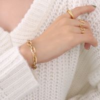 Simple Geometric Metal Element Necklace Titanium Steel 18k Gold Bracelet Jewelry Wholesale sku image 9