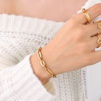 Simple Geometric Metal Element Necklace Titanium Steel 18k Gold Bracelet Jewelry Wholesale sku image 10