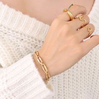 Simple Geometric Metal Element Necklace Titanium Steel 18k Gold Bracelet Jewelry Wholesale sku image 11