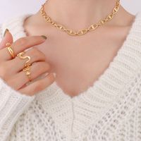 Simple Geometric Metal Element Necklace Titanium Steel 18k Gold Bracelet Jewelry Wholesale sku image 13
