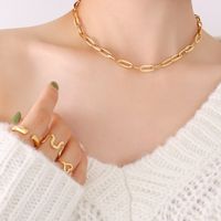 Simple Geometric Metal Element Necklace Titanium Steel 18k Gold Bracelet Jewelry Wholesale sku image 15
