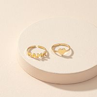 2021 European And American Popular Ornament Wholesale Mama Love Heart-shaped Ring Cross-border Trade Ins New Bracelet Set sku image 1
