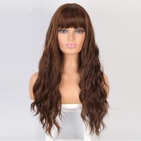 European And American Fashion Long Curly Hair Headgear Wig Ladies Wig sku image 1
