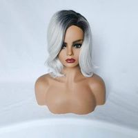 Wig European And American Ladies Wig Personality Partial Silver White Chemical Fiber Wig Wigs Short Curly Hair In Stock sku image 1