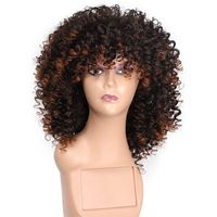 Wig Women's Chemical Fiber Wig European And American Fluffy Explosion Short Curly Hair African Wigs With Small Curly Hair Head Cover One Piece Dropshipping sku image 1