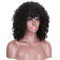 Fashion Ladies Chemical Fiber Wig Black Small Curly Wig Short Curly Hair Headgear sku image 1