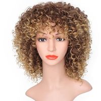 Fashion Ladies Chemical Fiber Wig Golden Wig Small Curly Short Curly Hair Chemical Fiber Headgear sku image 1