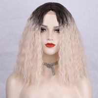 Wig European And American Ladies Wig Short Curly Hair Small Lace Hand-woven Forehead Lace Wig Head Cover Wigs With Small Curly Hair sku image 3