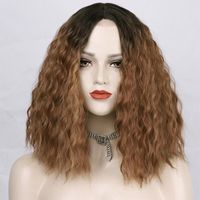 Wig European And American Ladies Wig Short Curly Hair Small Lace Hand-woven Forehead Lace Wig Head Cover Wigs With Small Curly Hair sku image 4