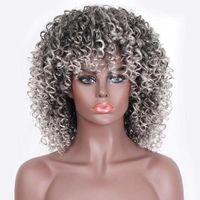 Fashion Women's Chemical Fiber Wig Headgear Gray Fluffy Wig Wholesale sku image 1