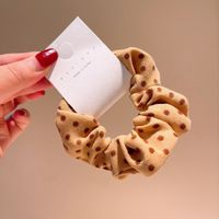 Korean Style Retro Style ~ Milk Tea Series Polka Dot Style Vigorous Girl's Large Intestine Hair Ring Balls Head Tie Rubber Band Ornament Girl sku image 2